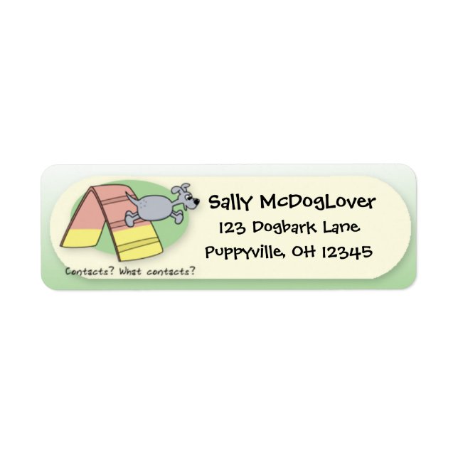 Etiqueta Que Contatos? Agilidade dos cães (Frente)