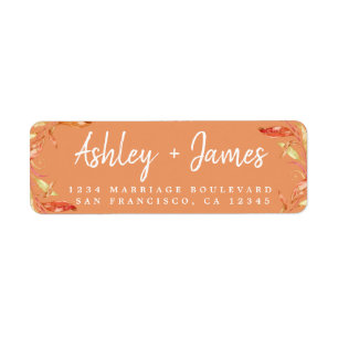 Etiqueta Queda na pasta Love Autumn Copper Return Address