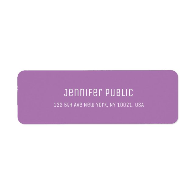 Etiqueta Quic Purple Modelo Modern Script Professional (Frente)
