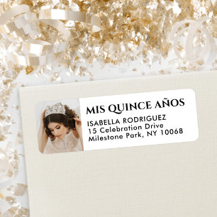 Etiqueta Quinceañera Foto Mis Quince Años Endereço de Devol