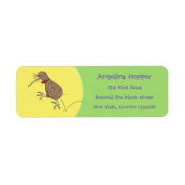 Etiqueta Quiwi gritante, galinha, a saltar cartoon