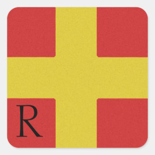 Etiqueta R do alfabeto da bandeira de sinal