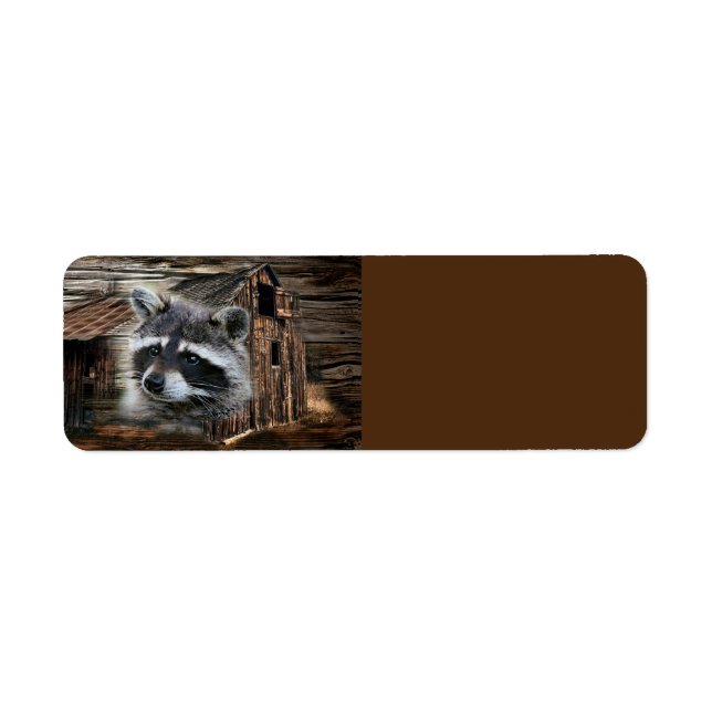 Etiqueta Raccoon No Velho Barn (Frente)