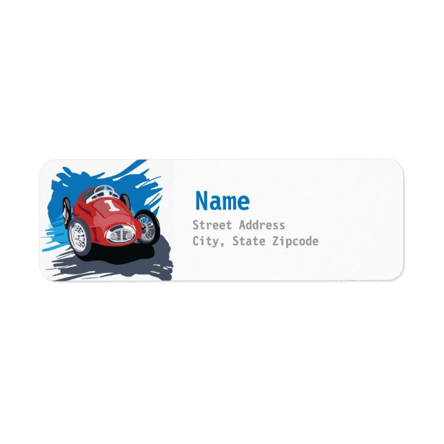 Etiqueta Race Car Address Label (Frente)