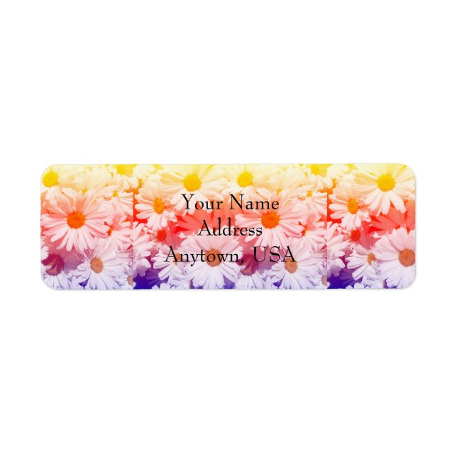 Etiqueta Rainbow Daisies (Frente)