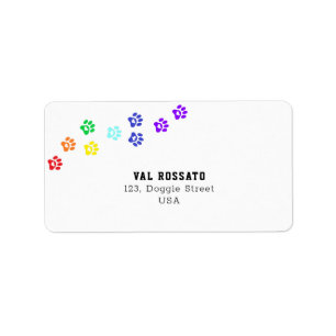 Etiqueta Rainbow Dog Paw