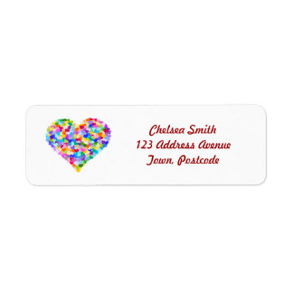 Etiqueta Rainbow Hearts Confetti
