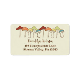 Etiqueta Rainbow Mushrooms Toadstools Return Address