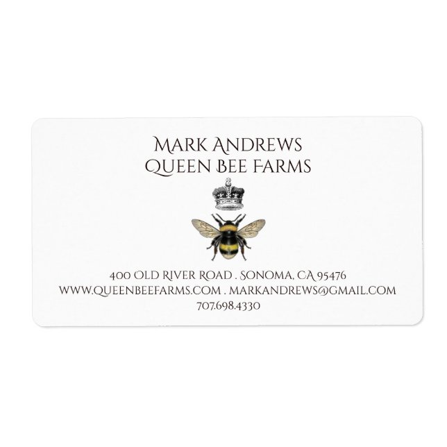 Etiqueta Rainha De Abelhas E Fazendas Ou Apiários (Frente)