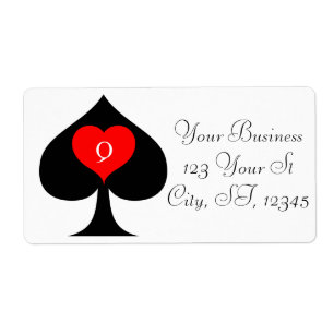 Etiqueta Rainha Negra de Espadas Vermelho Coração Trovão