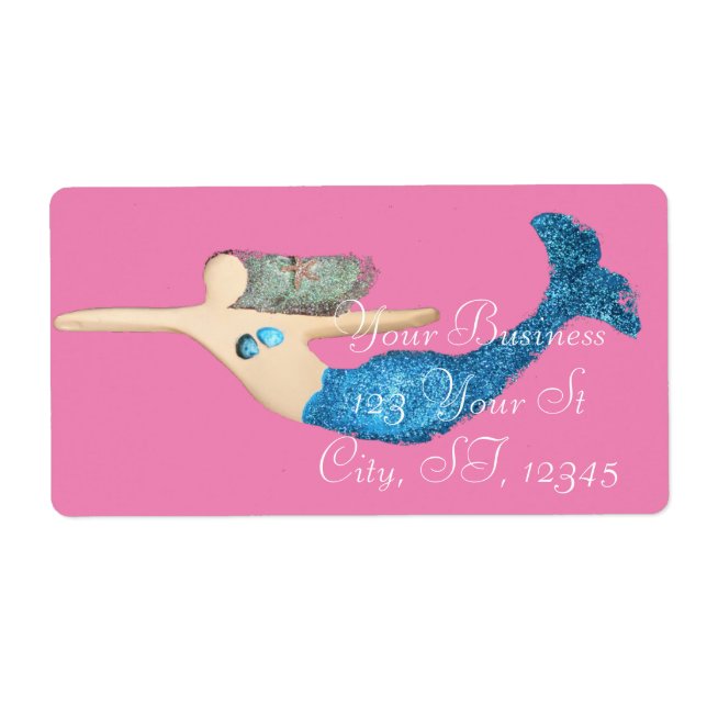Etiqueta Raio Azul Sereia Nadando Trovão_Cove (Frente)