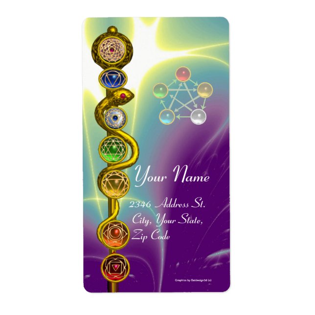ETIQUETA RAIO DE ASCLEPIUS 7 CHAKRAS,YOGA, ENERGIA ESPIRITU (Frente)