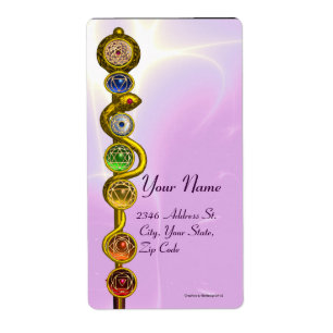 ETIQUETA RAIO DE ASCLEPIUS COM 7 CHAKRAS, ENERGIA ESPIRITUA