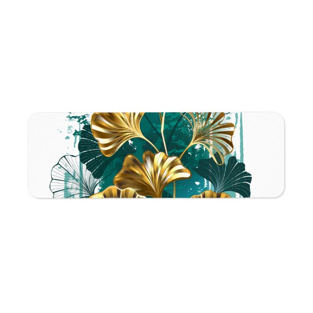 Etiqueta Ramificação com Ouro deixa Ginko Biloba (Frente)