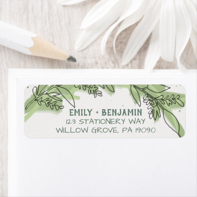 Etiqueta Ramificações Curvas | Greenery Wedding (Insitu)