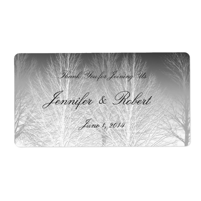 Etiqueta Ramo de inverno Cinza branca preta (Frente)