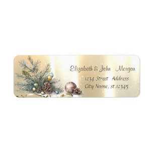 Etiqueta Ramos de pinheiro bolas pinhas Natal 