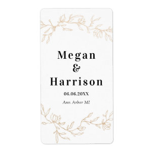 Etiqueta Ramos do ouro que Wedding o design