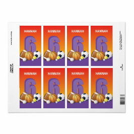 Etiqueta Rapariga 6 Birthday Sports Balls