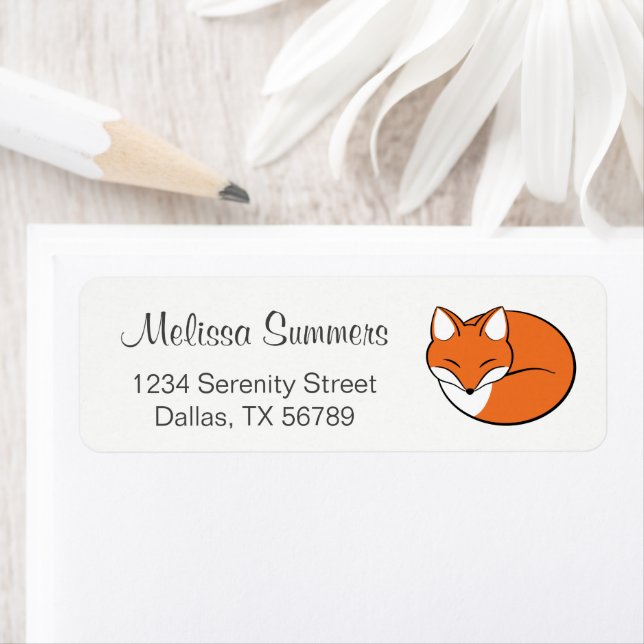 Etiqueta Raposa de Cartoon Dormindo (Insitu)