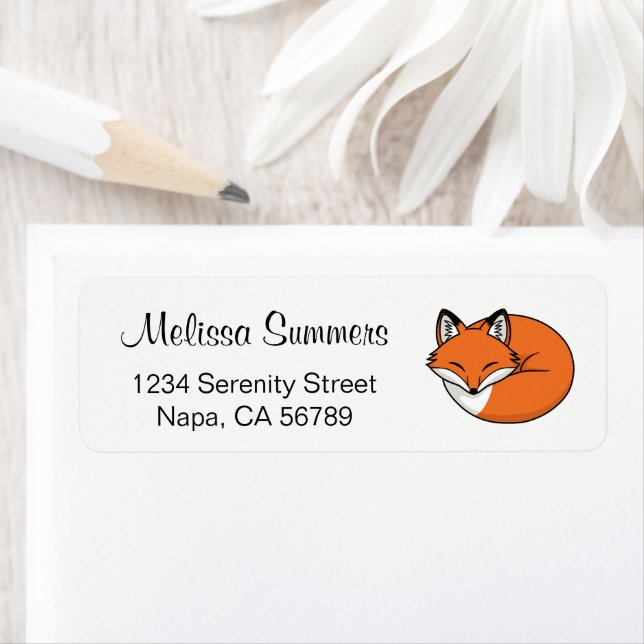 Etiqueta Raposa de desenho animado dormindo (Insitu)