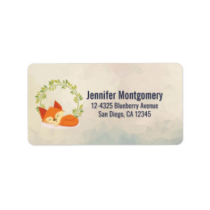 Etiqueta Raposa Laranja Cachoreira com Folha Verde
