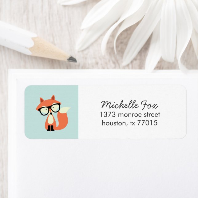 Etiqueta Raposa Vermelha Hipster Cura (Insitu)