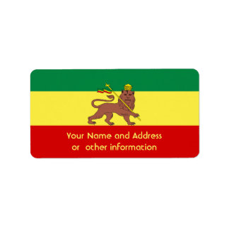 Etiqueta Rasta Reggae Leão de Judah