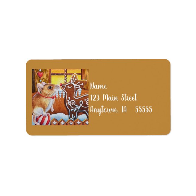 Etiqueta Rato e Reindeer, Pão de Gengibre (Frente)