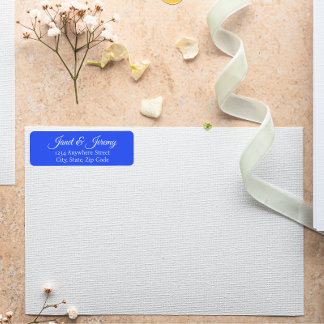 Etiqueta Real Blue Stylized Names Endereço de devolução de 