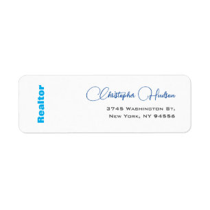 Etiqueta Real Imobiliário Simples Profissional Branco