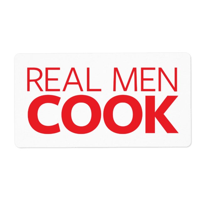 Etiqueta Real Men Cook (Frente)