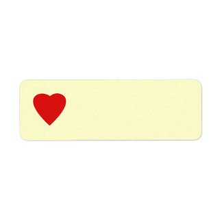 Etiqueta Red and Cream Love Heart Design.