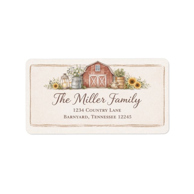 Etiqueta Red Barn Address Label (Frente)