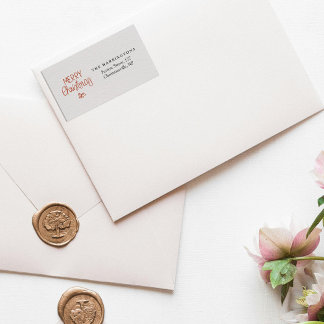 Etiqueta Red Berries Merry Christmas Custom Return Endereço