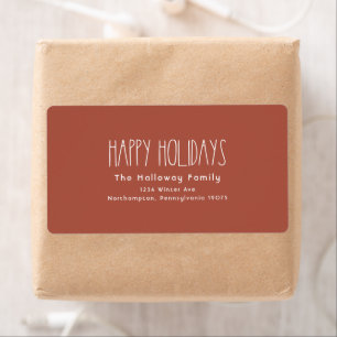 Etiqueta Red Boho Happy Holiders Pacote de Endereço de Devo