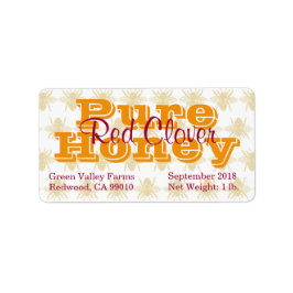 Etiqueta Red Clover Honey Jar