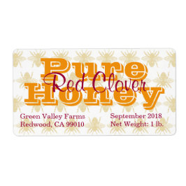 Etiqueta Red Clover Honey Jar