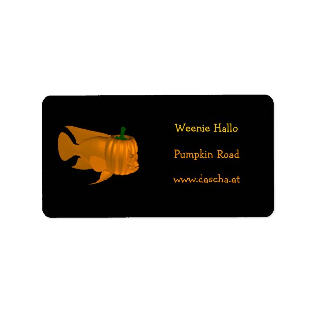 Etiqueta Red Devil Cichlid Laranja (Frente)