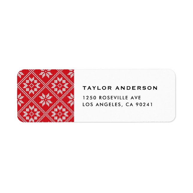 Etiqueta Red Fair Isle Sweater Knit Natal (Frente)