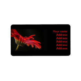 Etiqueta Red Gerbera Flower Address Labs