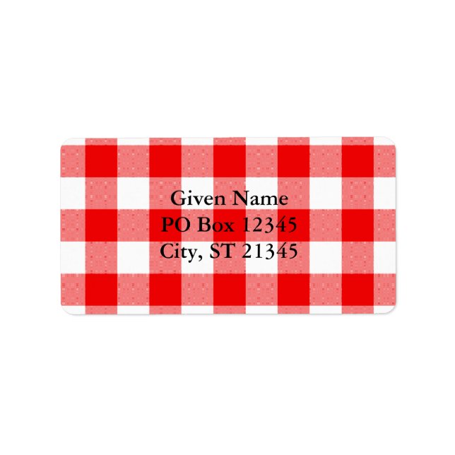 Etiqueta Red Gingham (Frente)