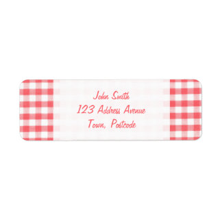 Etiqueta Red Gingham Pattern