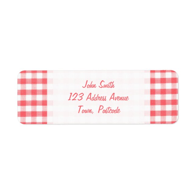 Etiqueta Red Gingham Pattern (Frente)