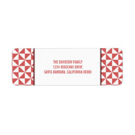 Etiqueta Red Modern Triangles Holiday Labs