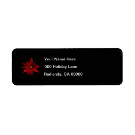 Etiqueta Red Poinsettias em Preto