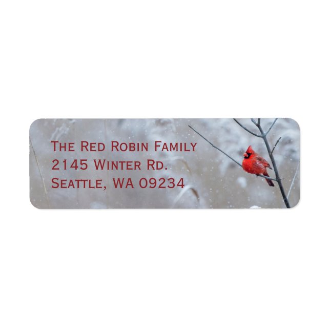 Etiqueta Red Robin no Natal da Neve (Frente)