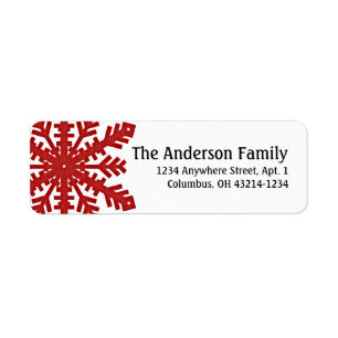 Etiqueta Red Snowflake :: Return Address Labels