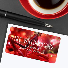 Etiqueta Red Star Ornament Christmas Address