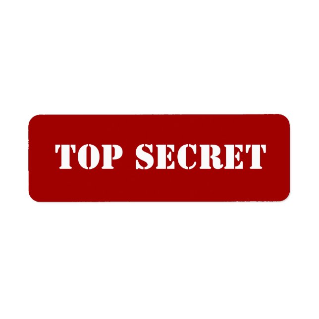 Etiqueta Red Stencil Top Secret (Frente)